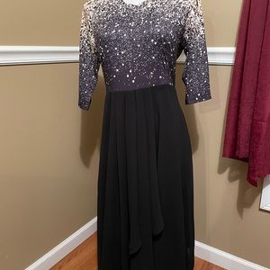 Black Shear dress with yellow/gold top.